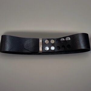 Brave Leather Belt Sz 30 Black Silver Stud Statement Made In Canada Punk Grunge